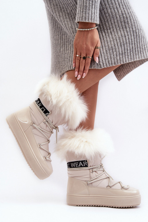  sniega apavi šņorējami Ziloņkaula krāsas Santero