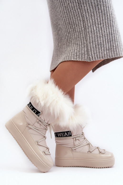  sniega apavi šņorējami Ziloņkaula krāsas Santero