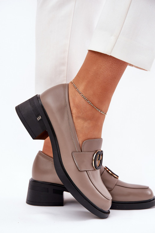   Mokasīni ar papēdi Vinceza 18102 smilšu krāsas