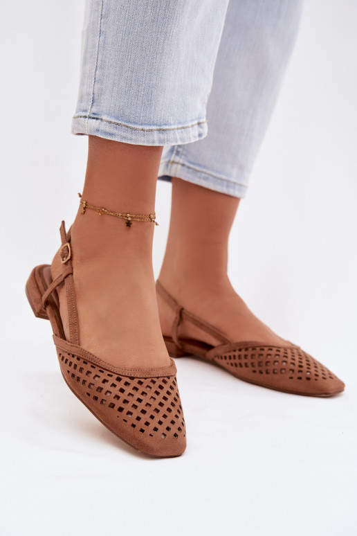 Ažūra balerīnas Z u brūnas krāsas Farivelle