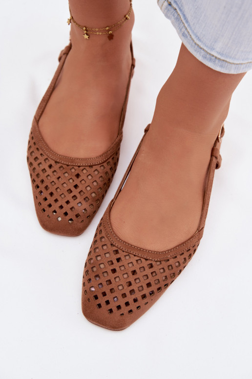 Ažūra balerīnas Z u brūnas krāsas Farivelle