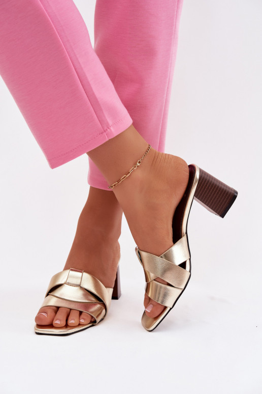 sieviešu čības ar papēdi Ar svītrām Eko   Zelta krāsas Corivelle