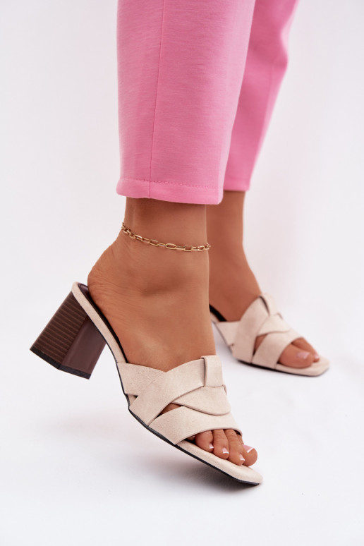 sieviešu čības ar papēdi Ar svītrām owe smilšu krāsas Corivelle