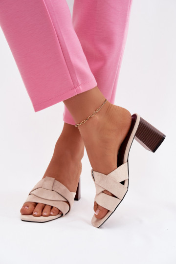 sieviešu čības ar papēdi Ar svītrām owe smilšu krāsas Corivelle 2