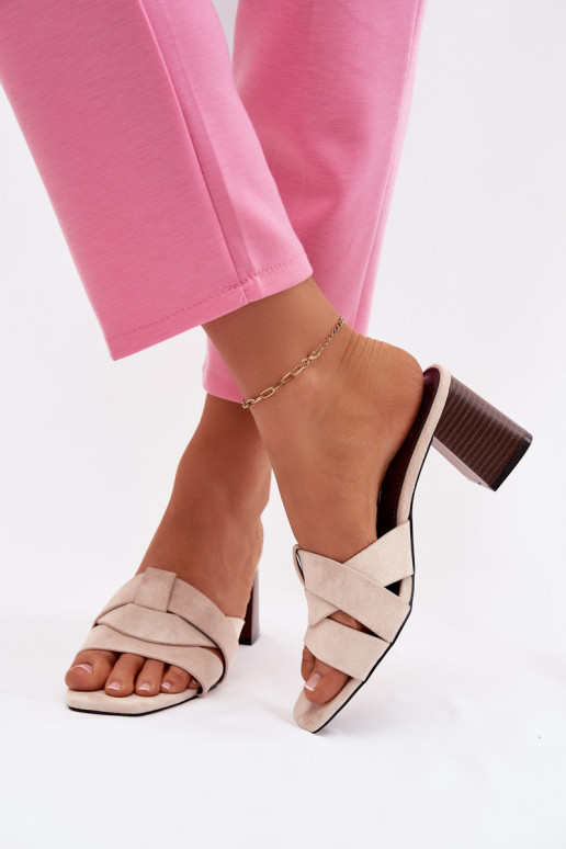 sieviešu čības ar papēdi Ar svītrām owe smilšu krāsas Corivelle