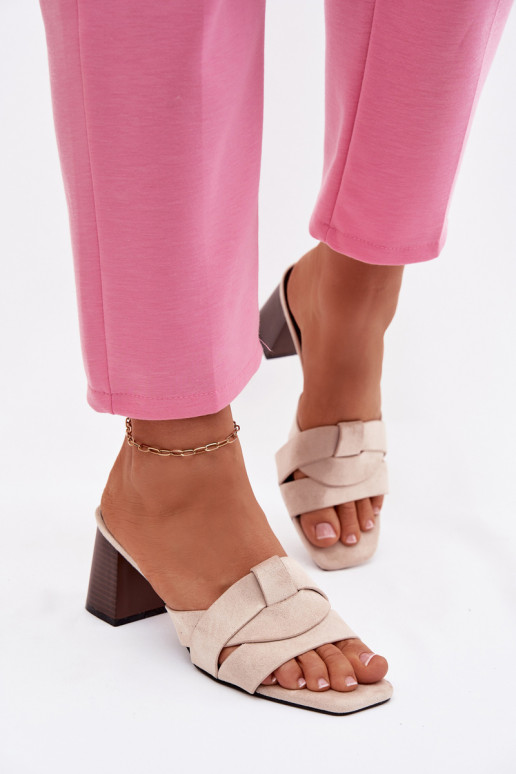 sieviešu čības ar papēdi Ar svītrām owe smilšu krāsas Corivelle