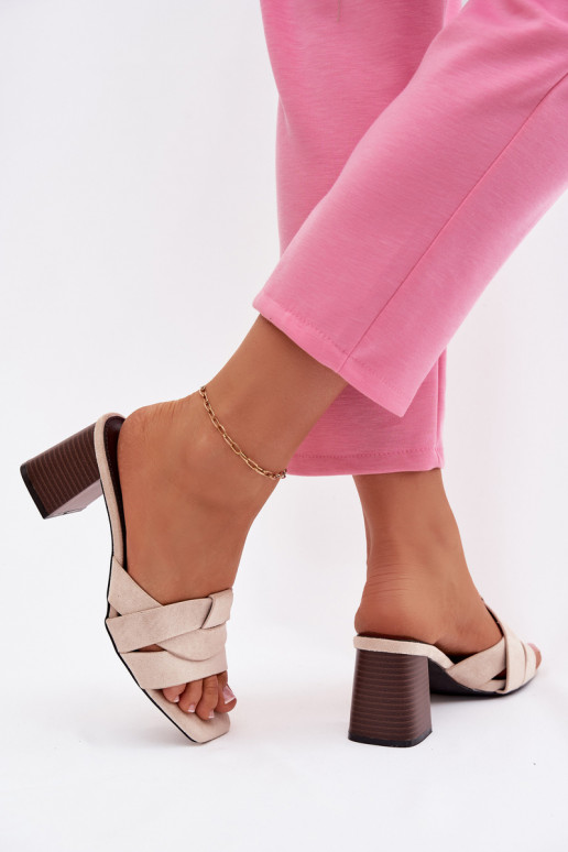 sieviešu čības ar papēdi Ar svītrām owe smilšu krāsas Corivelle