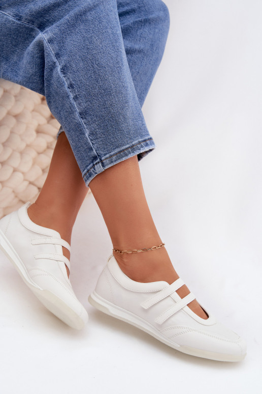 Sportiska stila Balerīnas  Ar svītrām baltas krāsas Farvessa