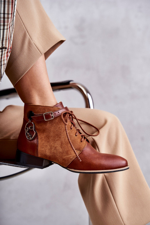 Sieviešu puszābaki no dabīgas ādas   5743A-29 brūnas krāsas