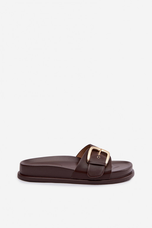 sieviešu čības Ar zelta sprādzi CzekoladoIne Rosivana