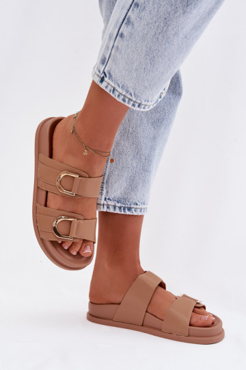 Eko Čibas no dabīgas ādas  Ar svītrām smilšu krāsas Rosinessa