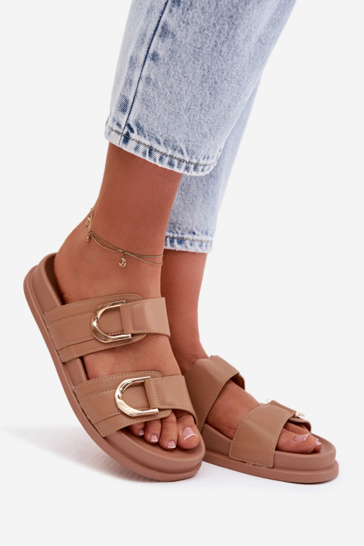 Eko Čibas no dabīgas ādas  Ar svītrām smilšu krāsas Rosinessa