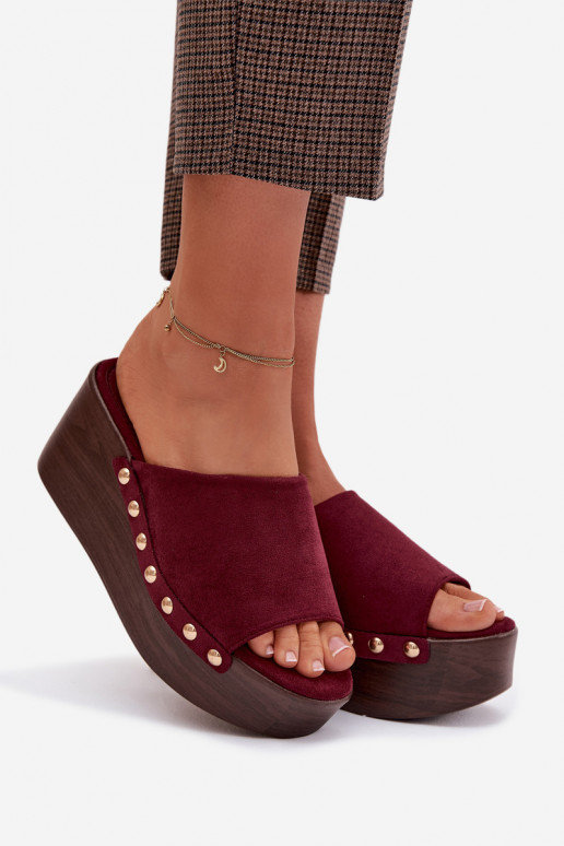 sieviešu čības  Ze Zelta krāsasmi  owe bordo krāsas Helivina