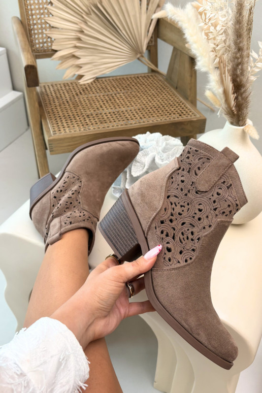  kovboju stila puszābaki  ar papēdi S.Barski HY61-8012 brūnas krāsas