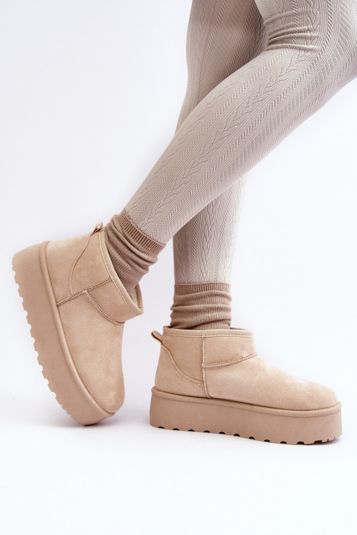 sniega apavi  ar platformu Ziloņkaula krāsas Mennja