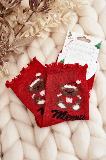  spīdīgs Christmas Skarpety  sarkanas krāsas 2