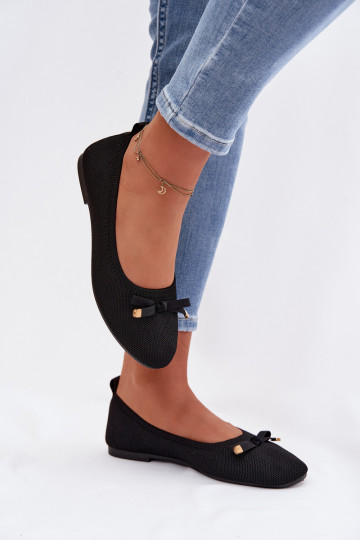 Balerīnas ar bantītēm Melns Amelivra