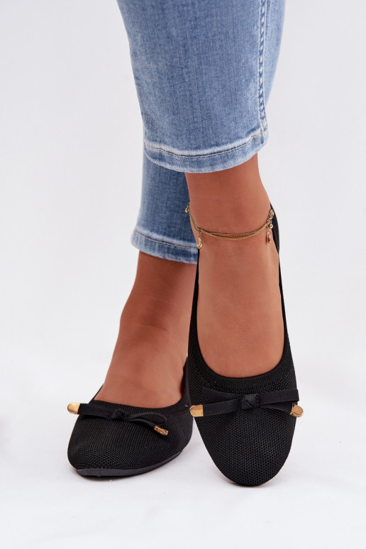 Balerīnas ar bantītēm Melns Amelivra