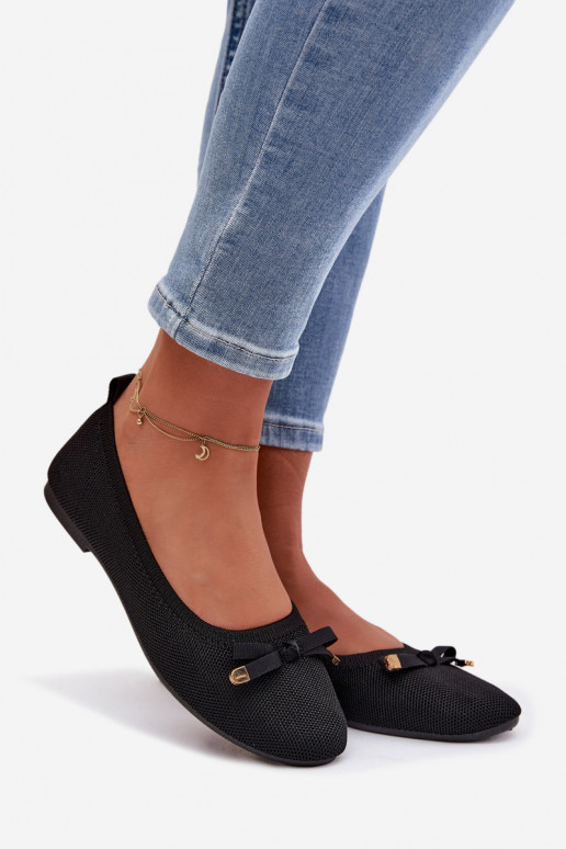 Balerīnas ar bantītēm Melns Amelivra