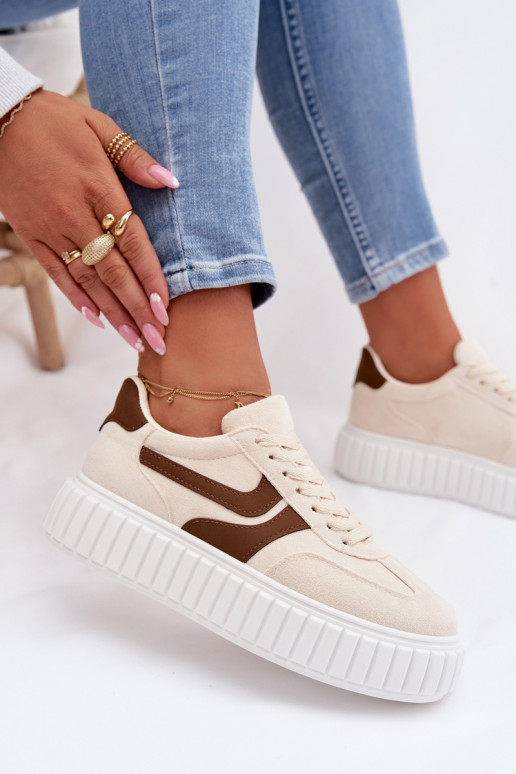  modeļa apavi  ar platformu Z u smilšu krāsas Cadrina