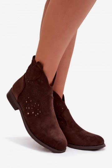 Zābaki  ar platiem papēžiem S.Barski HY61-8026 Czekoladowe 2