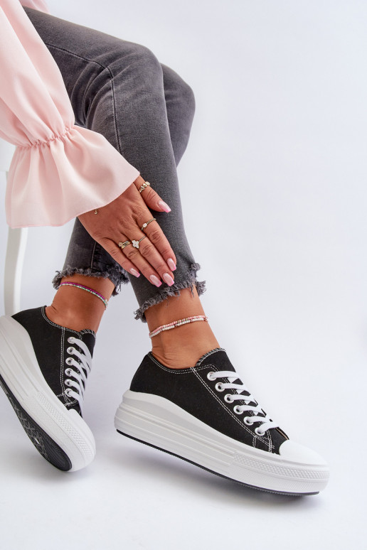 sieviešu puszābaki ar platformu Melns Amyete