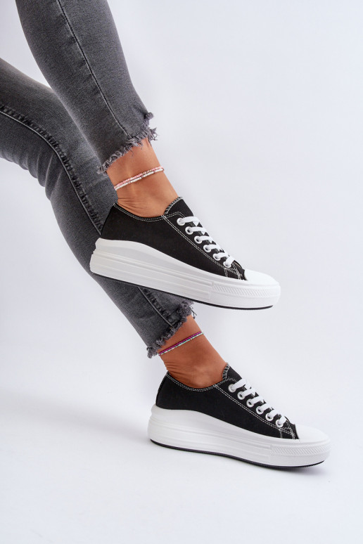 sieviešu puszābaki ar platformu Melns Amyete