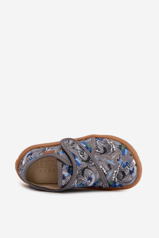 Čības Bērnu apavi bērnu ar lipīgām aizdarēm Barefoot Surfer Froddo G1700438-7 Pelēkas krāsas