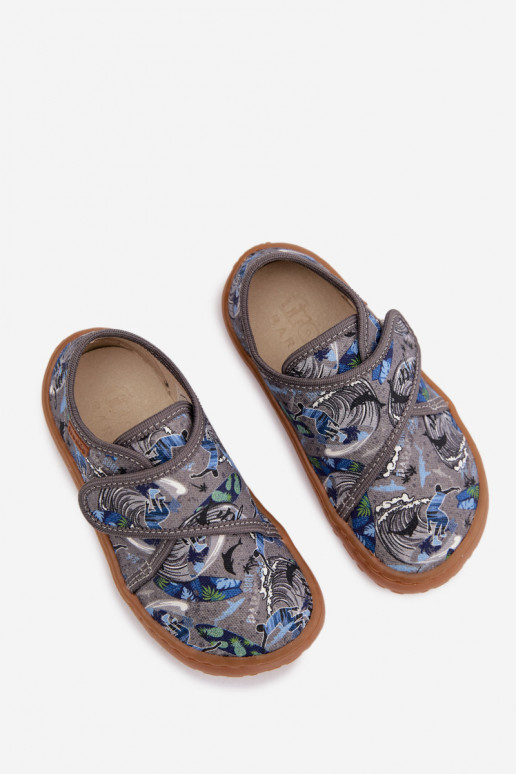 Čības Bērnu apavi bērnu ar lipīgām aizdarēm Barefoot Surfer Froddo G1700438-7 Pelēkas krāsas
