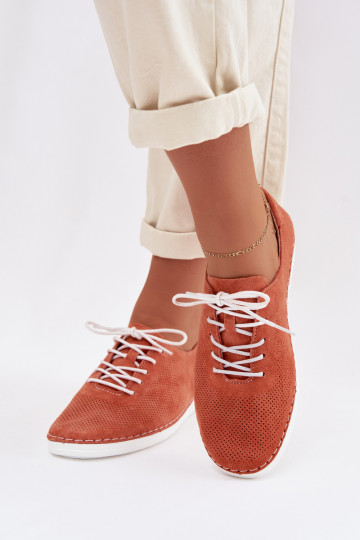 apavi  Z Naturalnego Zamszu S.Barski LR61-7080 oranžas krāsas 2