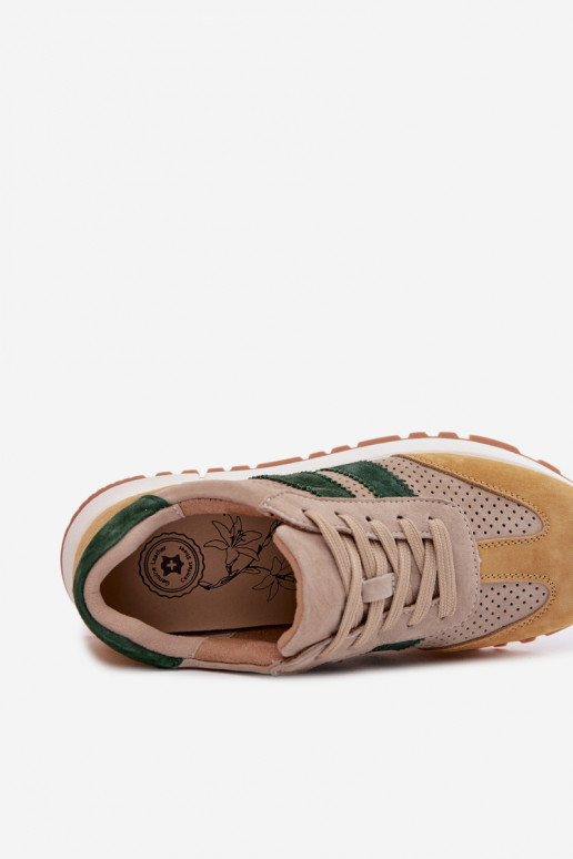  modeļa apavi  Z Naturalnego Zamszu smilšu krāsas-Dzelteni Marceline