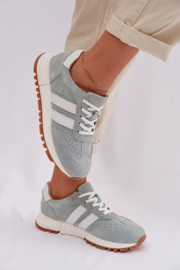  modeļa apavi  Z Naturalnego Zamszu piparmētras krāsas Marceline