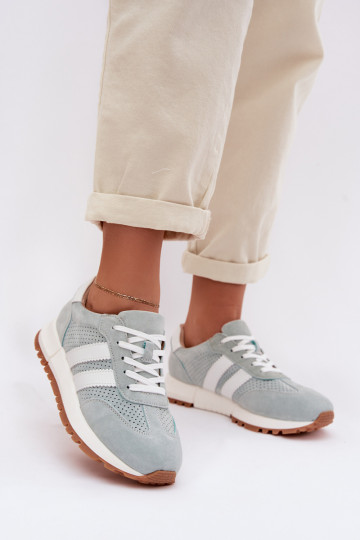  modeļa apavi  Z Naturalnego Zamszu piparmētras krāsas Marceline 2