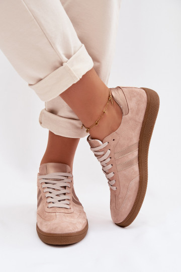 Zazoo N1068 mākslīgās zamšādas zemi sporta apavi sievietēm rozā krāsā 2