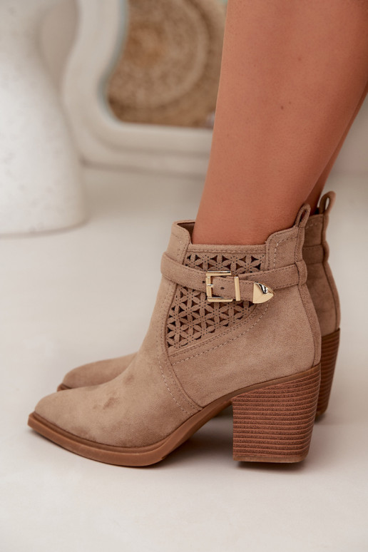  Sieviešu puszābaki m  I Złotą ar sprādzēm smilšu krāsas Deloriah