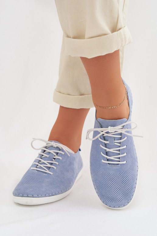 apavi  Z Naturalnego Zamszu S.Barski LR61-7080 Zilas krāsas