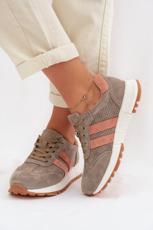  modeļa apavi  Z Naturalnego Zamszu haki krāsas Marceline