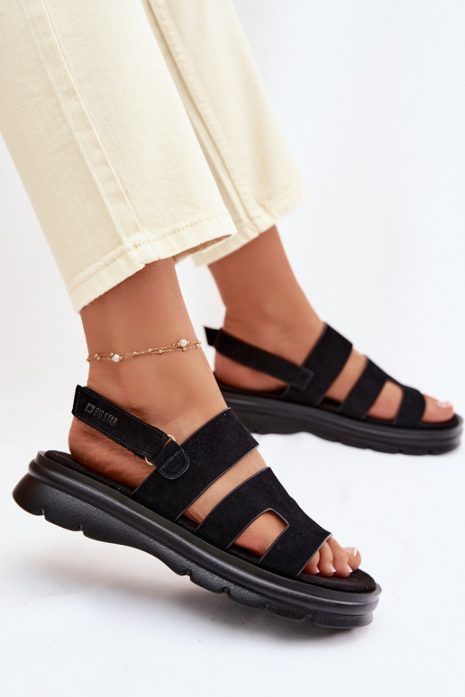 Sieviešu zamšādas sandales Big Star TT274484 melnā krāsā