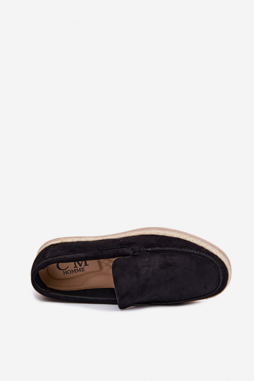 Vīriešu mocasīni espadrilles melni Rexton