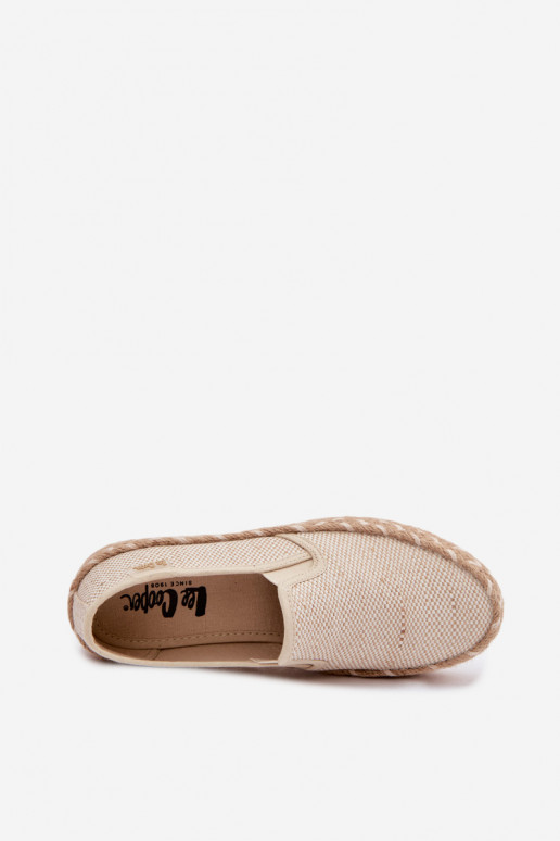 Espadrilles ar platformu Lee Cooper LCIN-26-31-4332 smilšu krāsā
