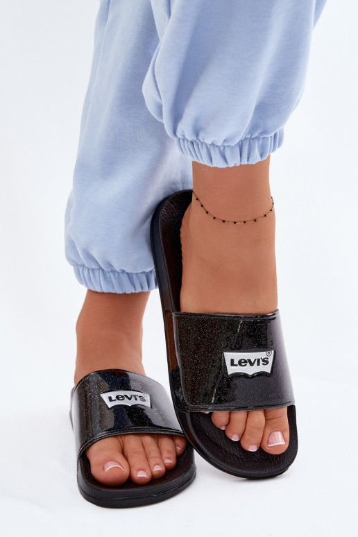 Jauniešu čības LEVI'S VPOL0251S-2693 melnas ar spīdumu