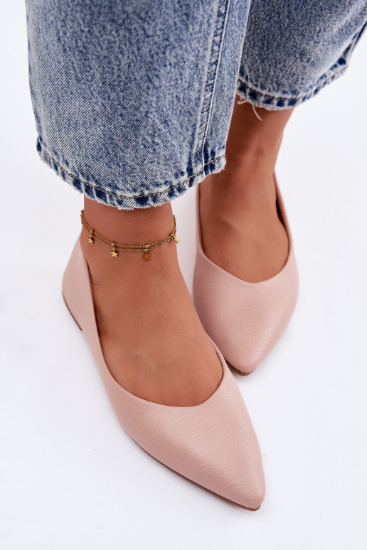 Nelisa balerīnas no mākslīgās ādas rozā krāsā