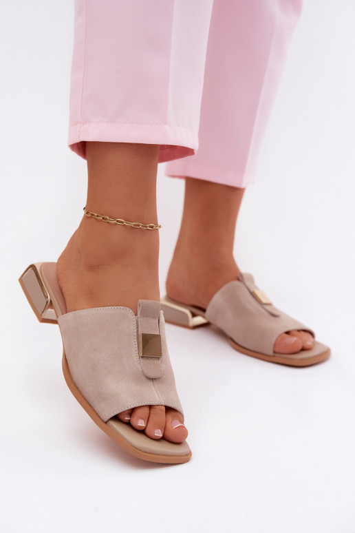 Elegantas zamša čības D&A JC61-1002 smilšu krāsā