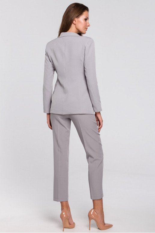 Pelēks vienas pogas žakets