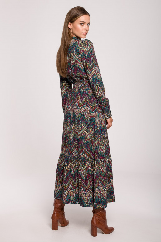 Maxi kleita ar acteku rakstu - modelis 2