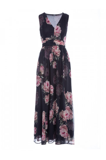 Šifona maxi kleita ar šķēlumu - modelis 1 2