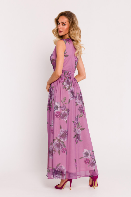 Šifona maxi kleita ar šķēlumu - modelis 3