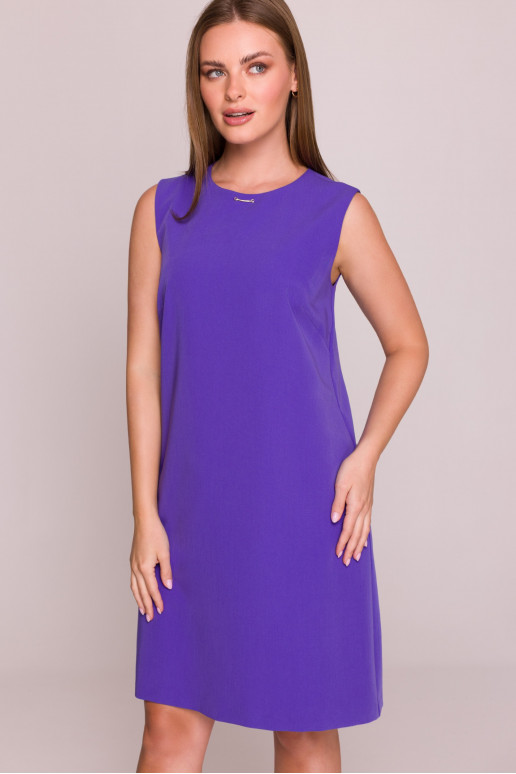 Bez piedurknēm taisna kleita - violeta