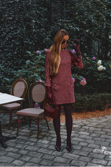 Bordo mini kleita no tvīda 2