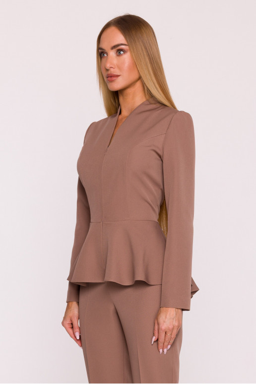 Moka krāsas kombinezons ar peplumu